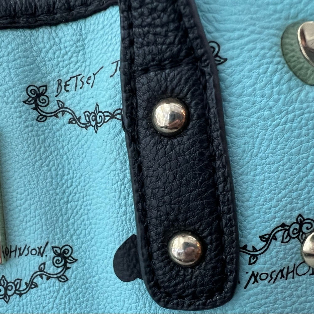 Betsey Johnson Teal Tote Bag with Gold Accents - Picture 5 of 16
